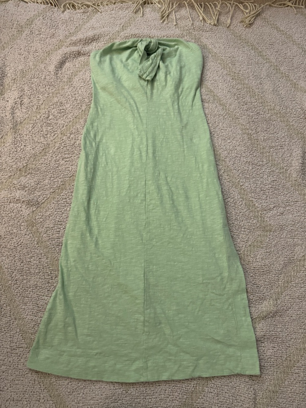 LOFT Strapless Light Mint Green Tie-Front Dress